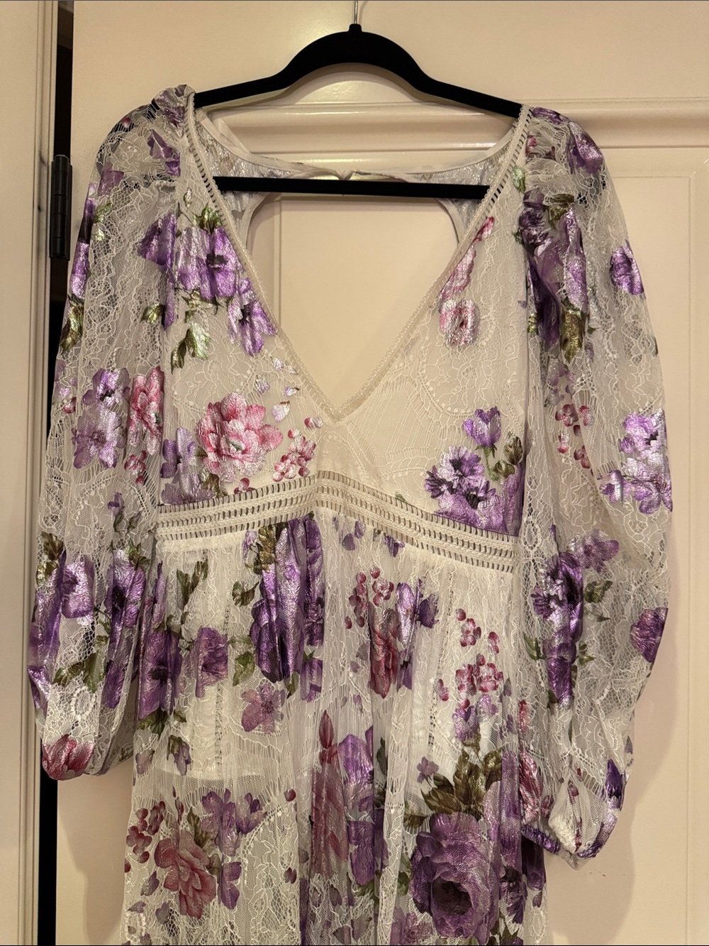 For love and lemons wildflower foil gown maxi dress L - Picture 3 of 5